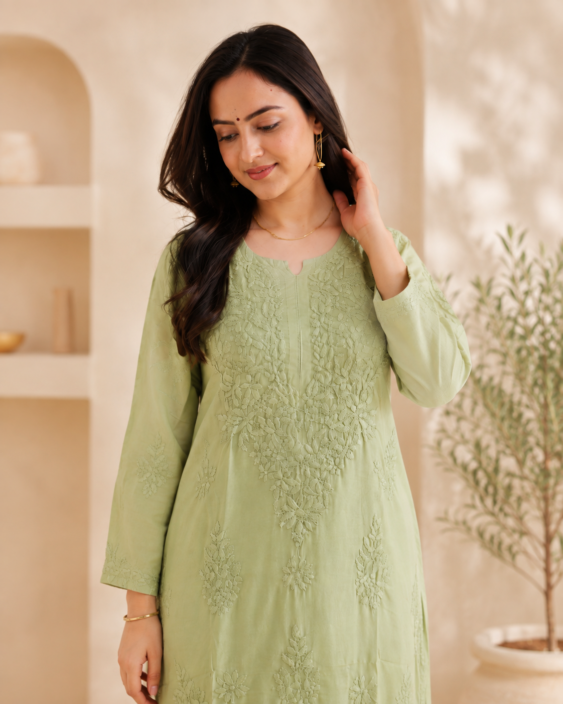 Parrot Green Chikankari Cord Set – Nawabi Summer