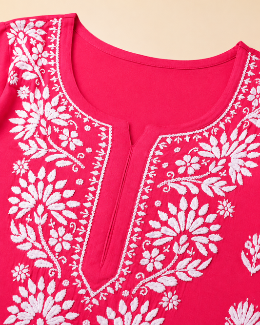 Fuchsia Chikankari Cord Set – Nawabi Summer