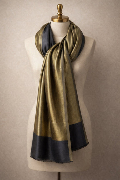 Kashmiri Moonlight Charcoal Pashmina Stole