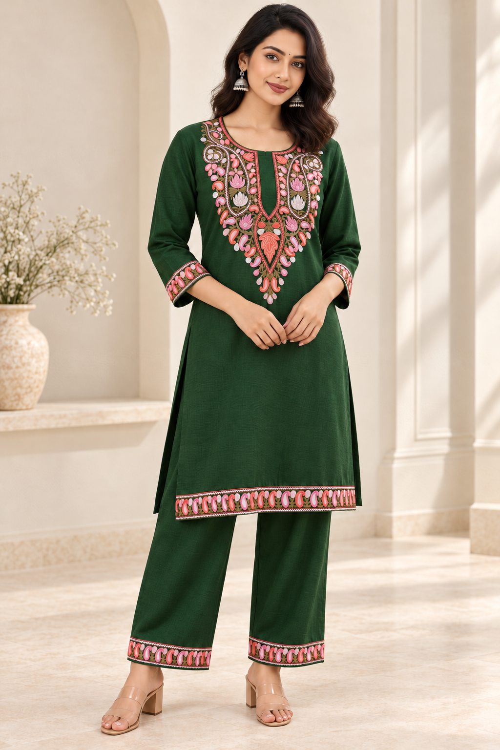 Mehandi Aari Work Co-ord Set – Shalimar Winter