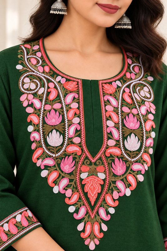Mehandi Aari Work Co-ord Set – Shalimar Winter