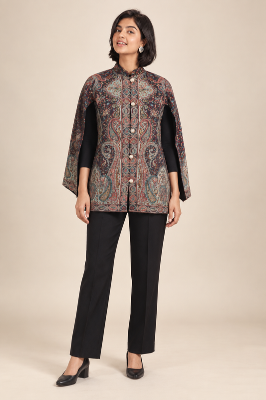 Wine Kani Cape Jacket