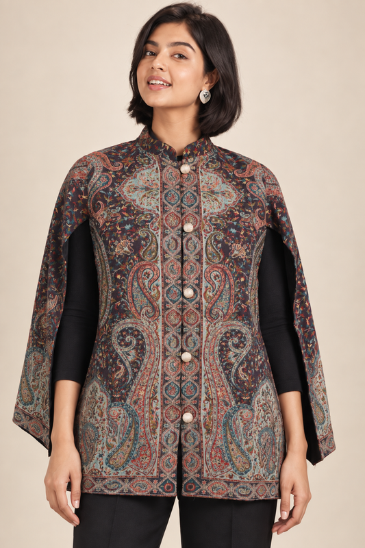 Wine Kani Cape Jacket