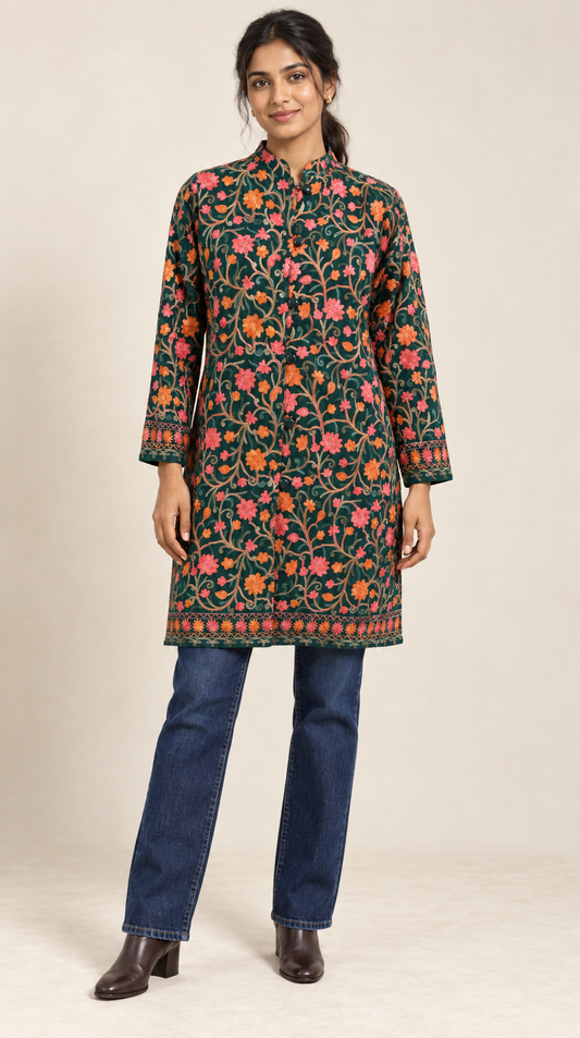Shahi Green Aari Work Jacket