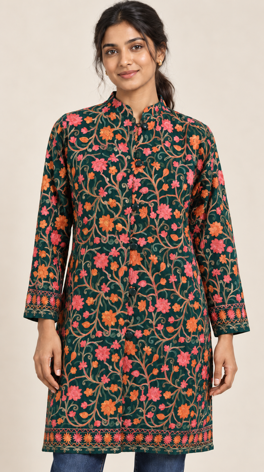 Shahi Green Aari Work Jacket