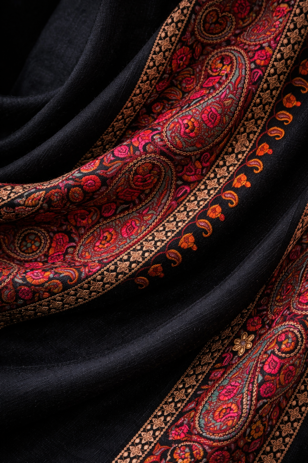 Black Kashmiri Embroidered Shawl
