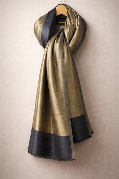 Kashmiri Moonlight Charcoal Pashmina Stole