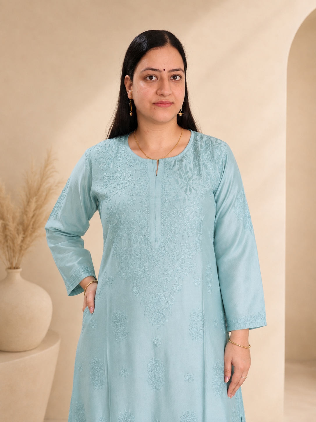 Sea Green Chikankari Cord Set – Nawabi Summer