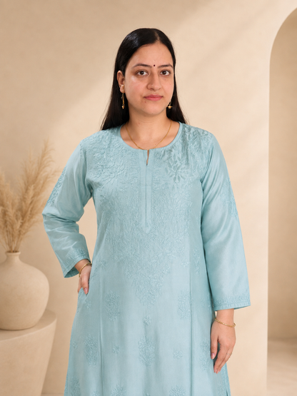Sea Green Chikankari Cord Set – Nawabi Summer
