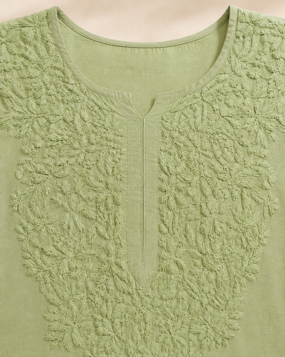 Parrot Green Chikankari Cord Set – Nawabi Summer