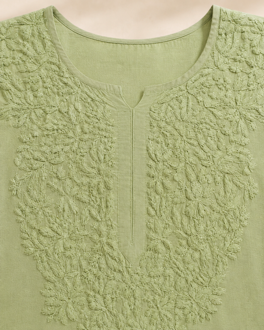 Parrot Green Chikankari Cord Set – Nawabi Summer