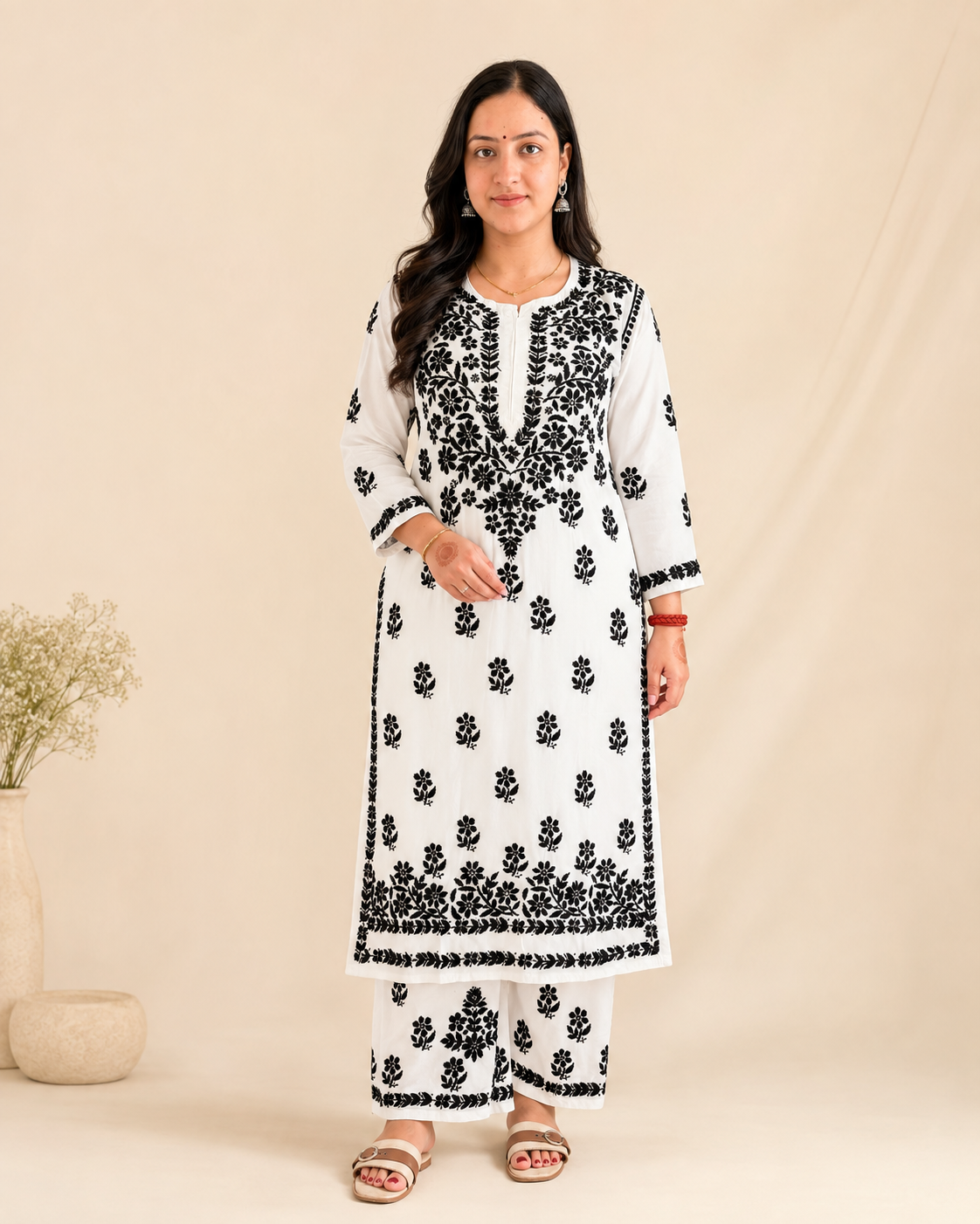 Black White Chikankari Cord Set – Nawabi Summer