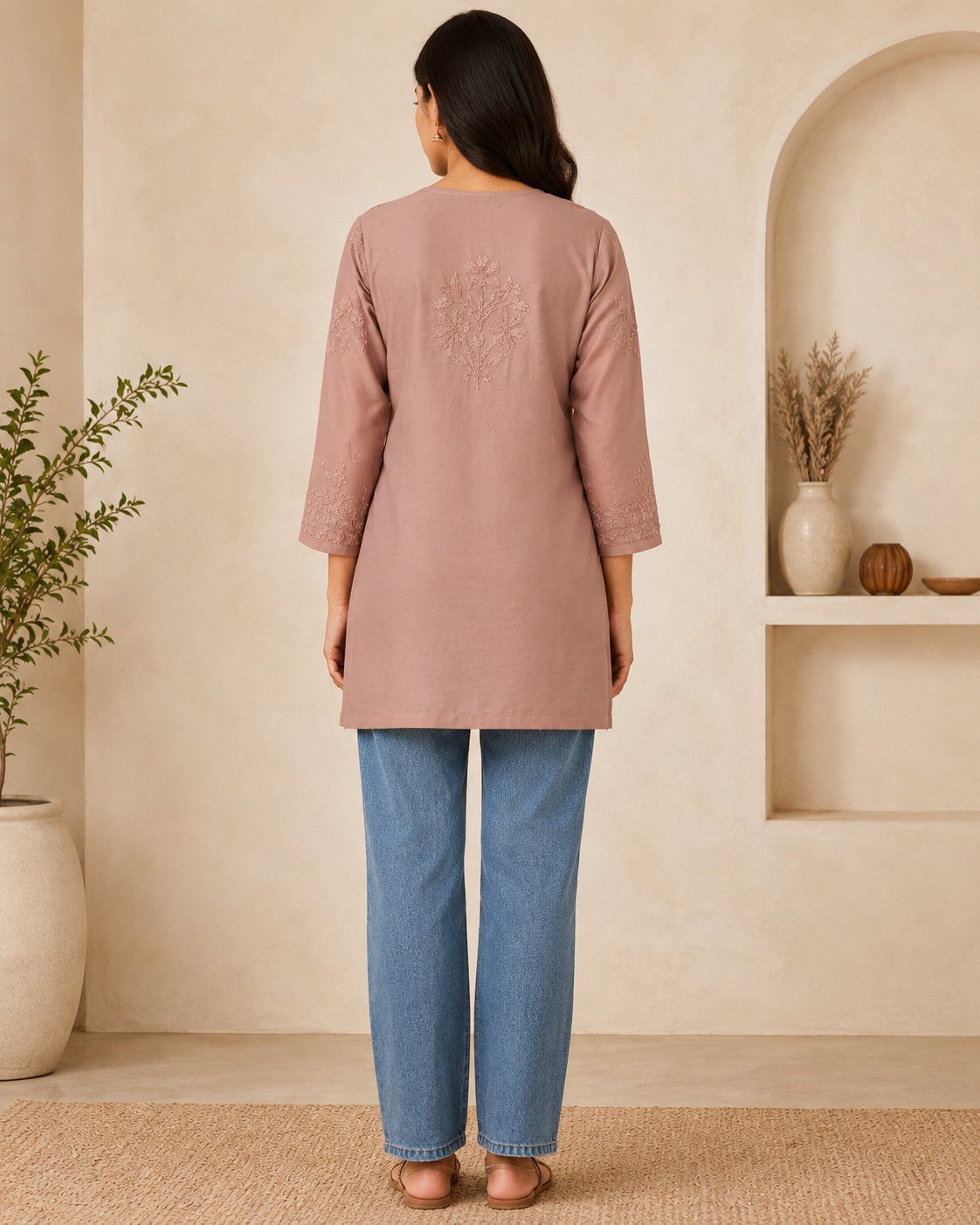 Mauve Chikankari Short Kurta – Nawabi Summer