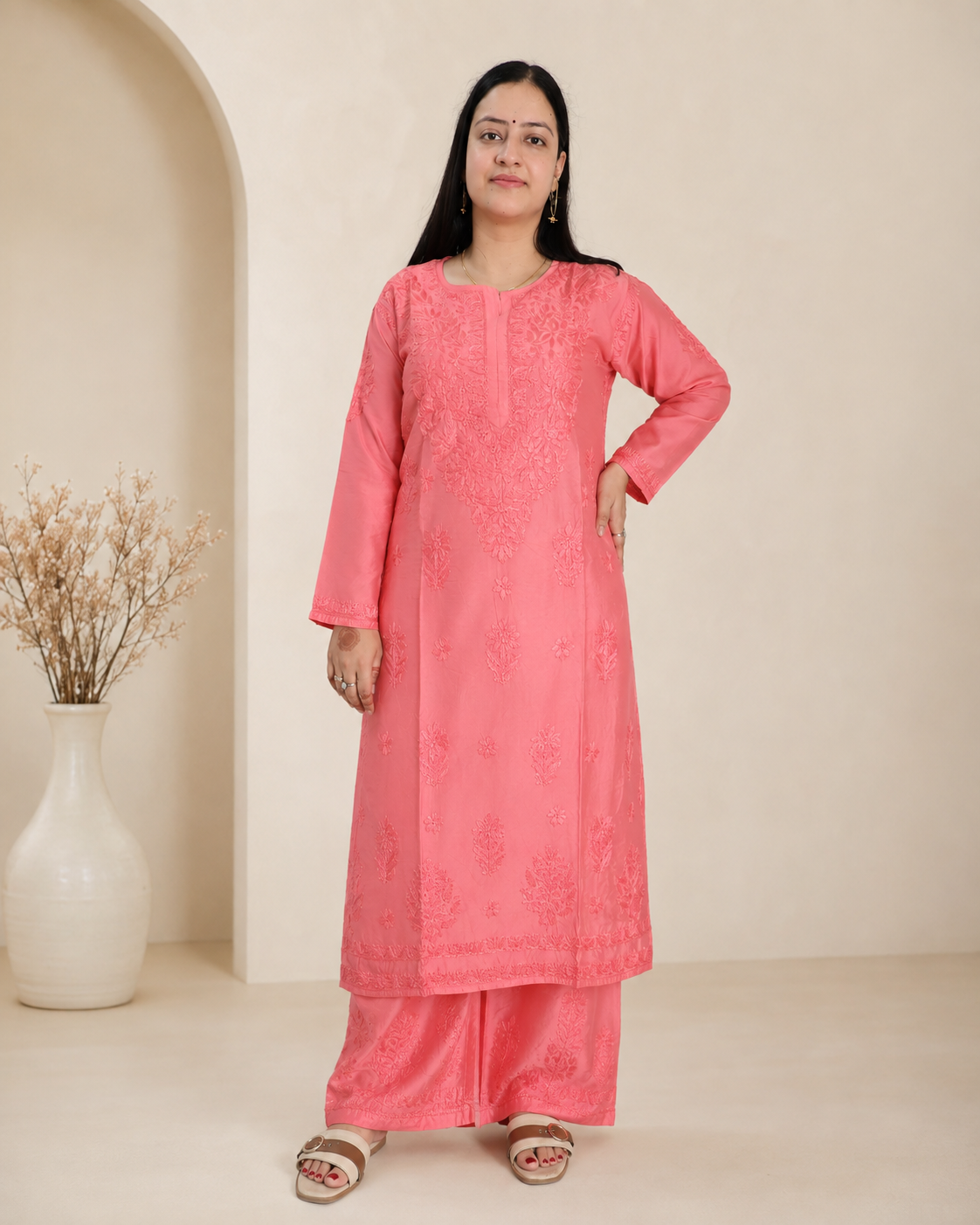 Pink Chikankari Cord Set – Nawabi Summer