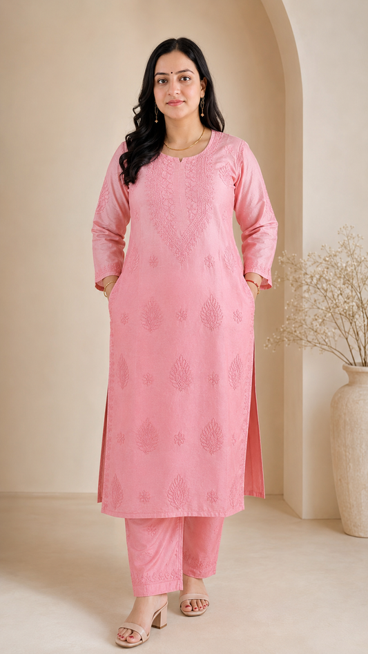 Pink Chikankari Cord Set – Nawabi Summer – photo 1