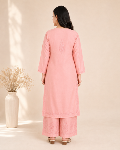 Baby Pink Chikankari Cord Set – Nawabi Summer