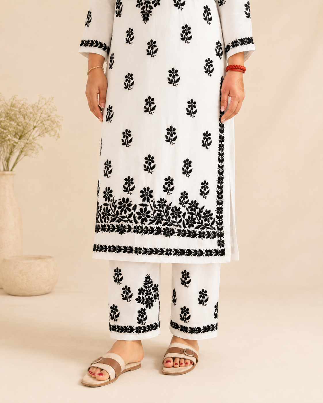 Black White Chikankari Cord Set – Nawabi Summer