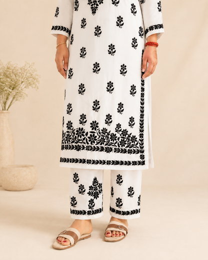 Black White Chikankari Cord Set – Nawabi Summer