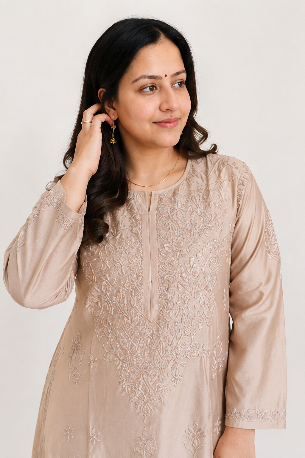 Beige Chikankari Cord Set – Nawabi Summer