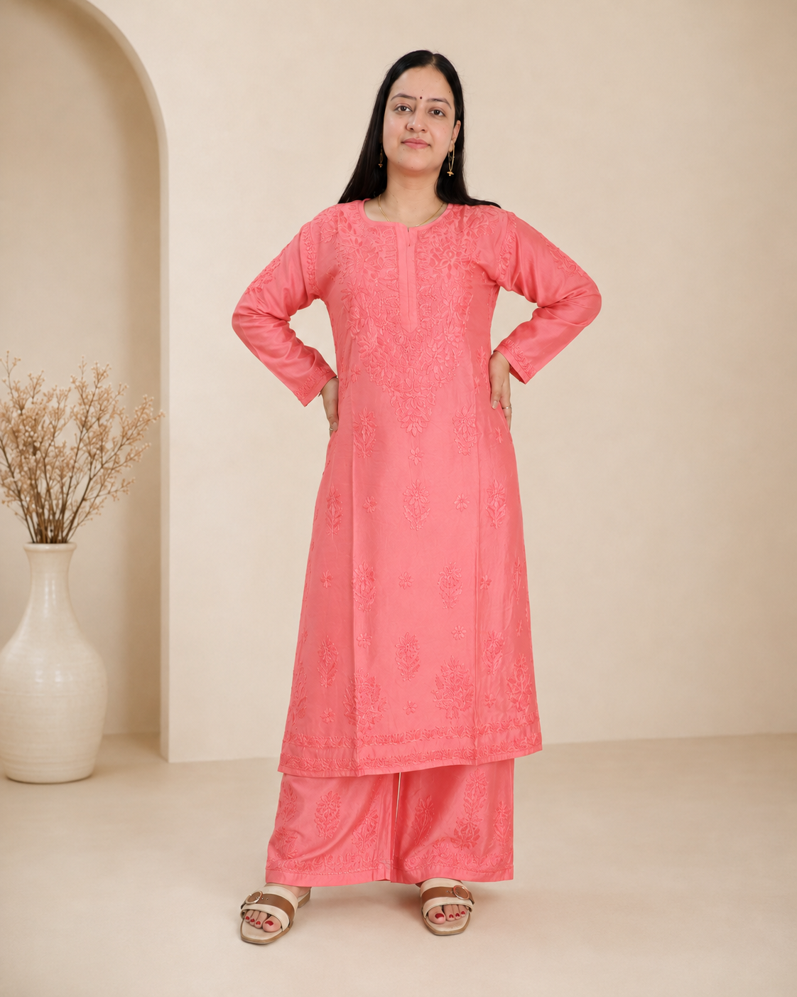 Pink Chikankari Cord Set – Nawabi Summer