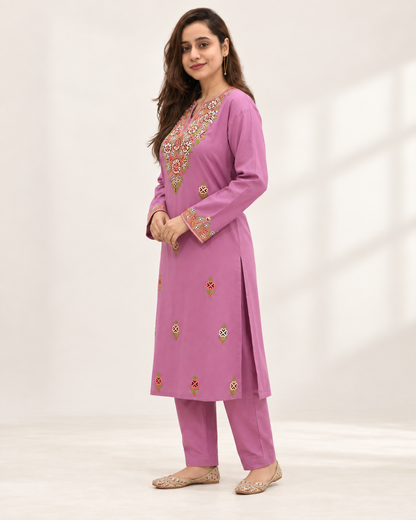 Pink Aari Work Cord Set – Shalimar Summer