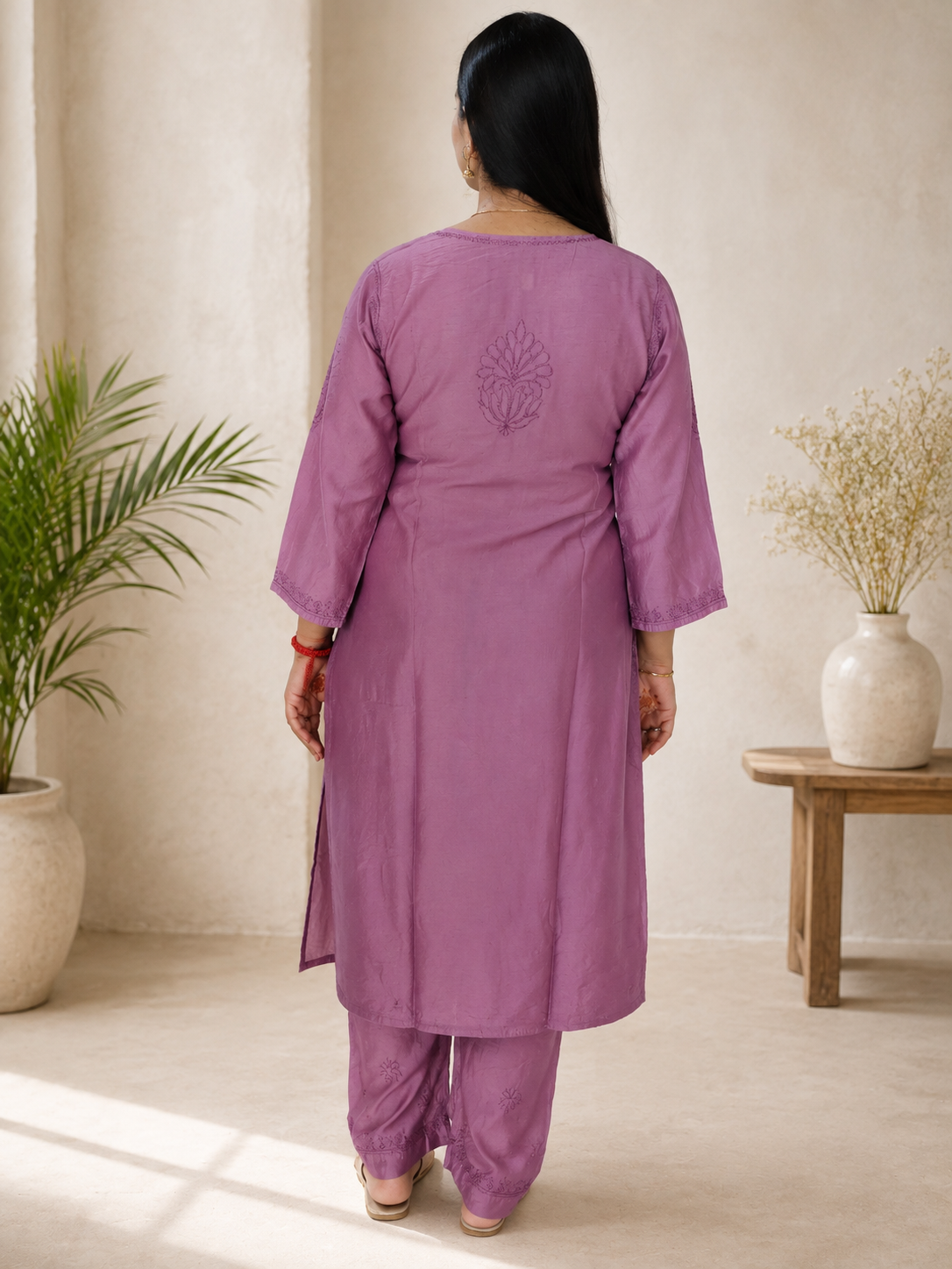 Purple Chikankari Cord Set – Nawabi Summer, additional view