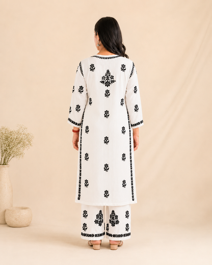Black White Chikankari Cord Set – Nawabi Summer