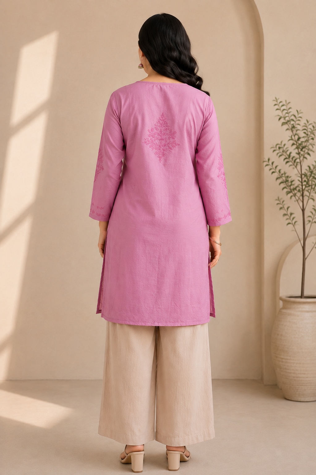 Lavender Chikankari Short Kurta – Nawabi Summer
