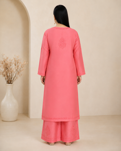 Pink Chikankari Cord Set – Nawabi Summer