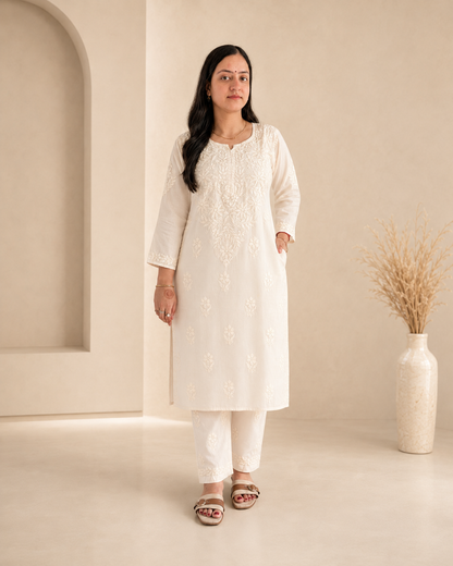 Off White Chikankari Cord Set – Nawabi Summer
