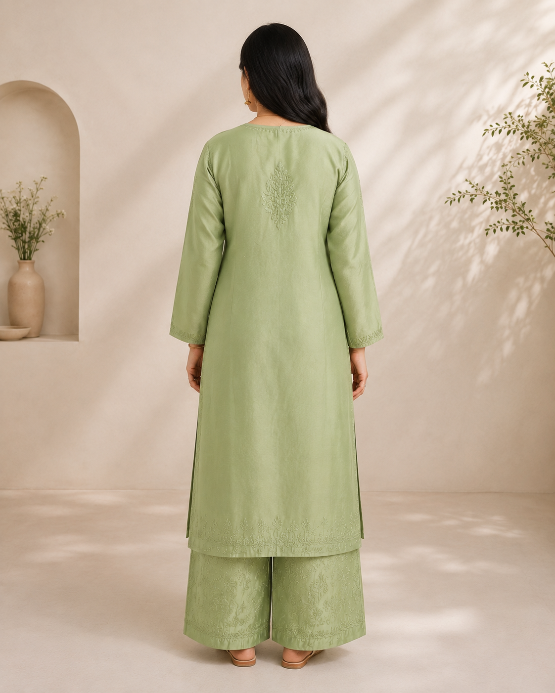 Parrot Green Chikankari Cord Set – Nawabi Summer