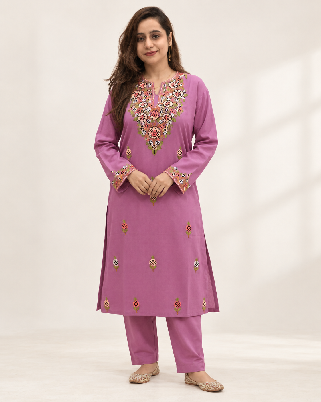 Pink Aari Work Cord Set – Shalimar Summer