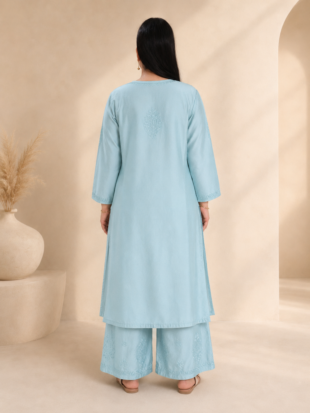 Sea Green Chikankari Cord Set – Nawabi Summer