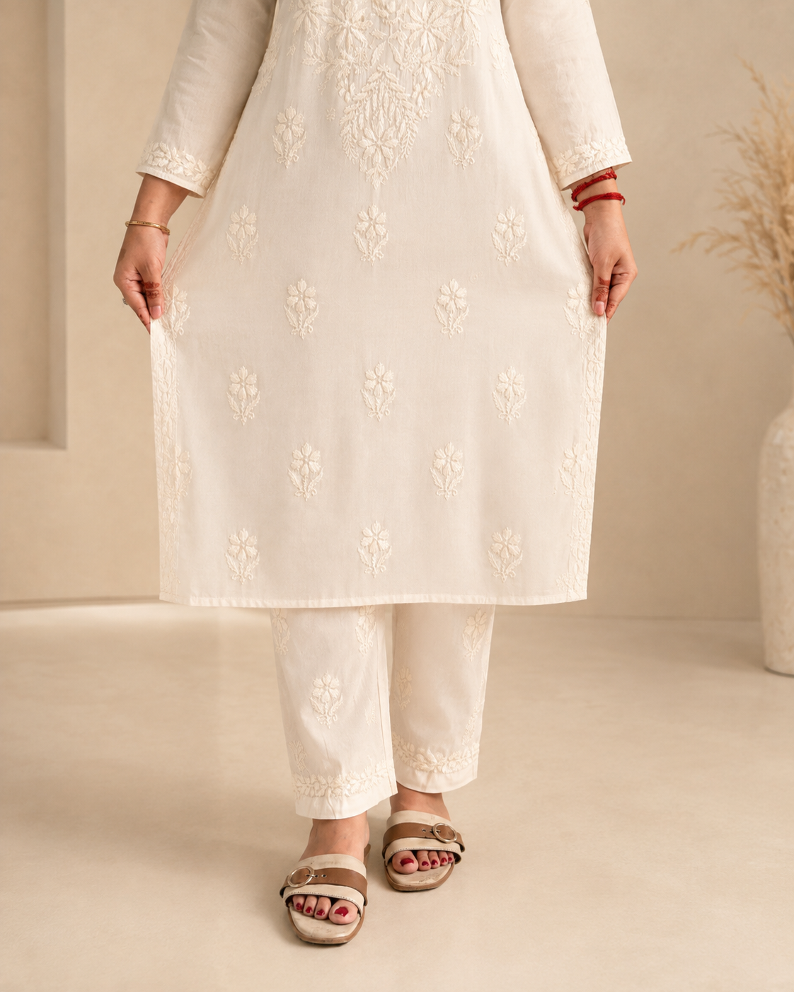 Off White Chikankari Cord Set – Nawabi Summer