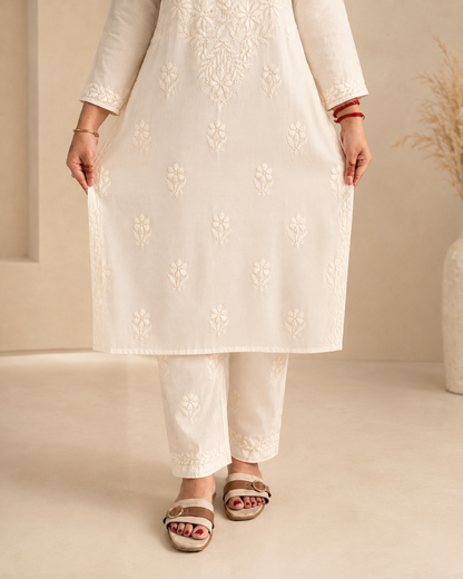 Off White Chikankari Cord Set – Nawabi Summer