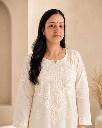 Off White Chikankari Cord Set – Nawabi Summer