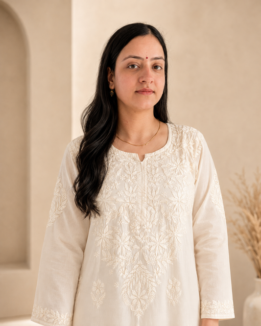 Off White Chikankari Cord Set – Nawabi Summer