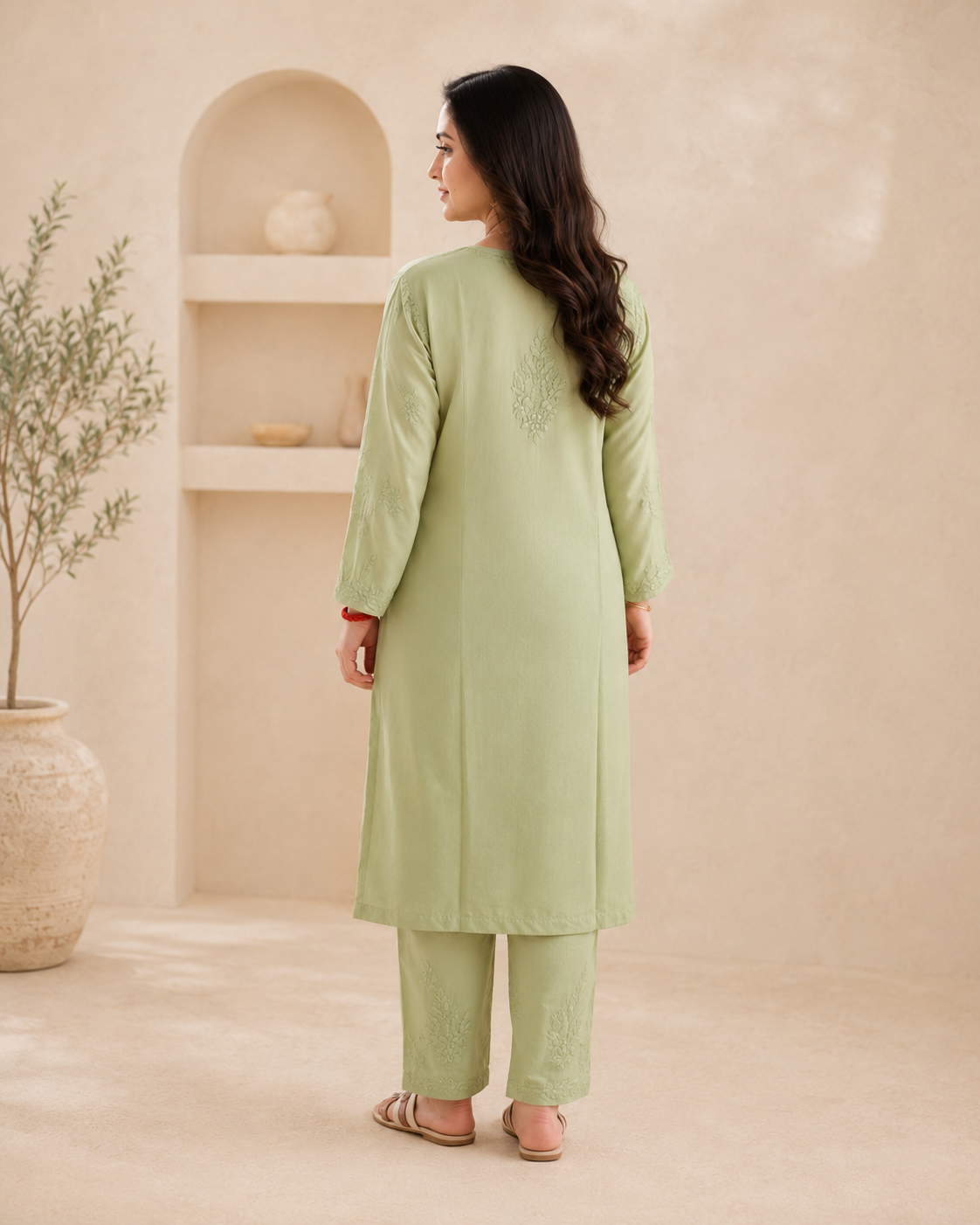 Parrot Green Chikankari Cord Set – Nawabi Summer