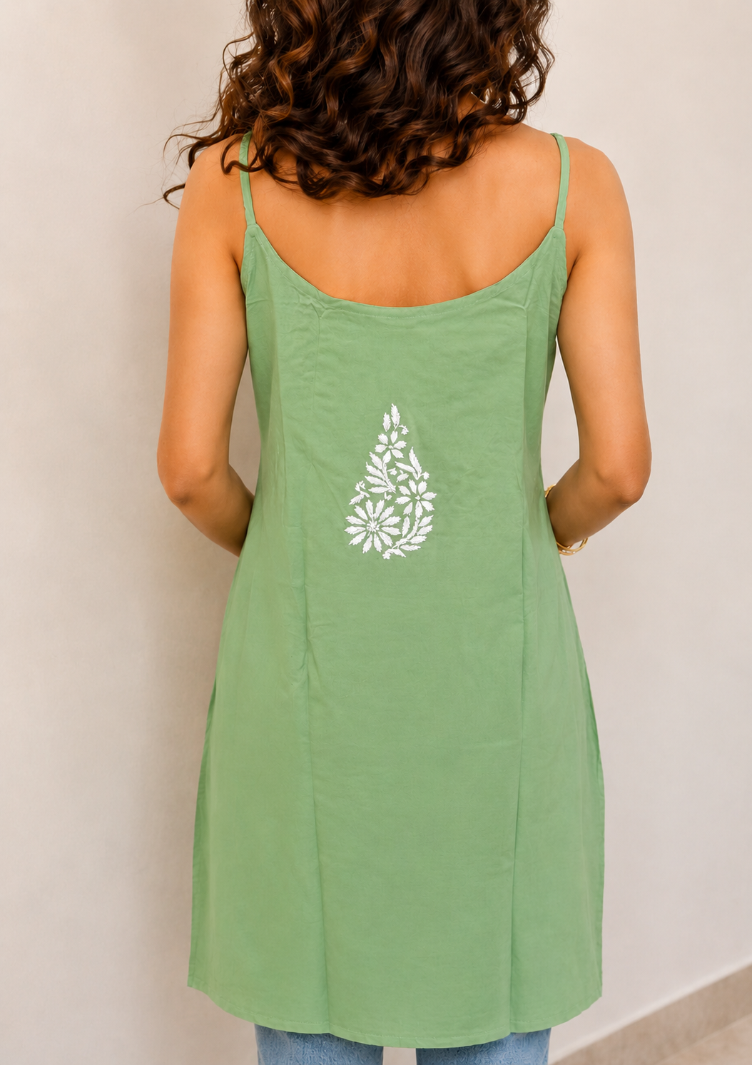 Mint Green Chikankari Short Kurta – Nawabi Summer