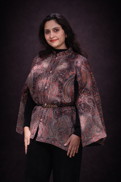 Wine Kani Cape Jacket