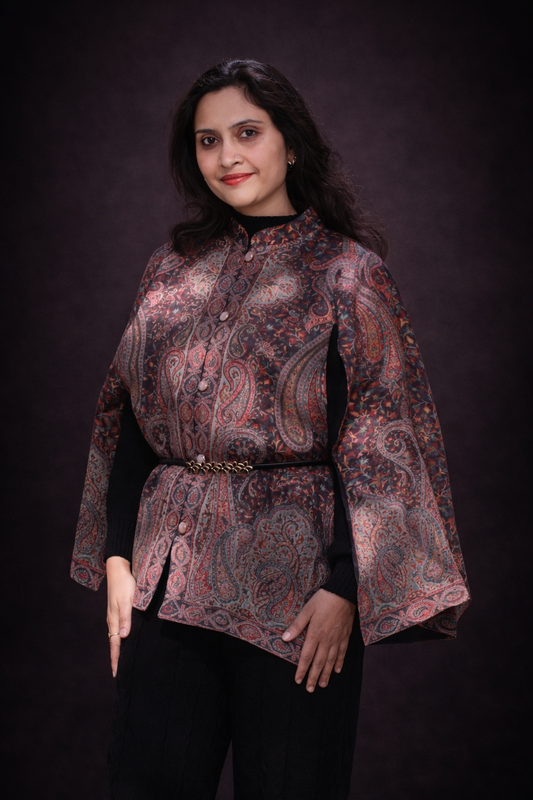 Wine Kani Cape Jacket
